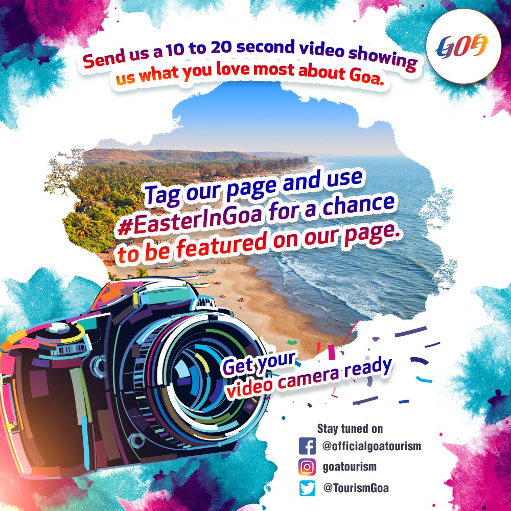 TourismGoa's tweet photo. Here’s your chance to make a splash and be featured on pages! Participate in #EasterInGoa now.
Please note entries will be accepted till 2nd April 11:59 (IST) https://t.co/Fa2waElzkR