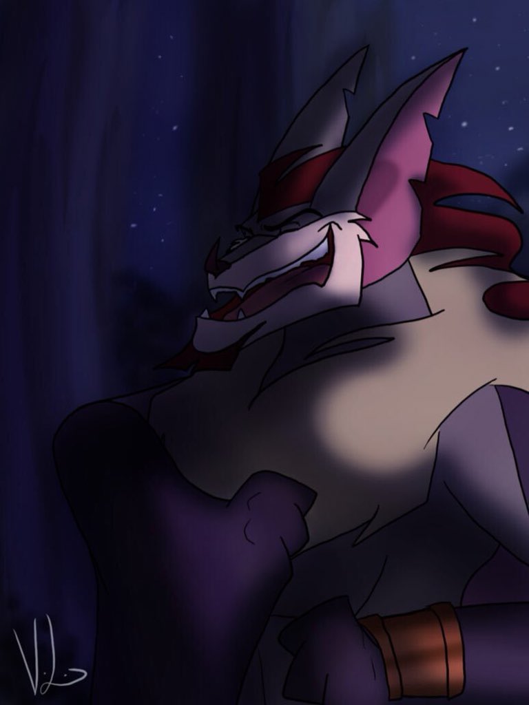 PrinceVampyrum's tweet photo. One of Goth’s ears twitched as he heard a rustling in the foliage below where he roosted on a branch. “Hm...” He swooped down to investigate. “Friend, foe, or dinner?” The large bat chuckled darkly, licking his chops. #OpenRP https://t.co/cYYlvI8Lmh