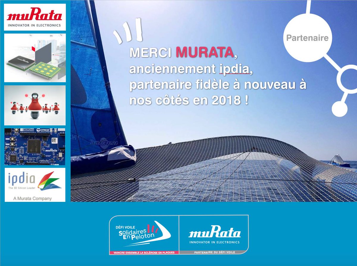 [PARTENAIRE]🤝 <a href="/MurataEurope/">Murata Electronics</a> (anciennement #ipdia) continue à soutenir le #DVSEP en 2⃣0⃣1⃣8⃣ ! MERCI pour votre fidélité, votre implication et vos actions pour #VaincreEnsembleLaScléroseEnPlaques 🙏 #Courantsdelaliberté