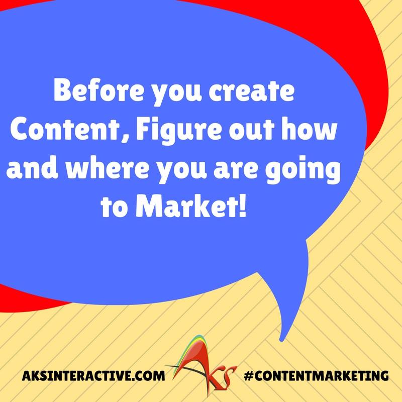 aksinteractive's tweet image. Before you create #Content, Figure out how and where you are going to #Market!
Get in touch to know more: goo.gl/rGRWNS
#ContentMarketing #BusinessGrowth #AKSInteractive