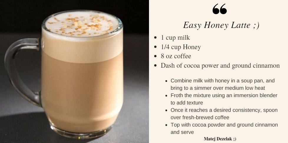 Hello my Coffee lovers, today I'm your best friend☕️🌟✨
'Cause I have something for you: Caramel Honey Latte resized💞
It's So Easy, Fast &amp; Delicious drink for #FridayFeeling😋😇😃
Have Fun, Be Super Sexy &amp; Good Luck🌺🌷💐