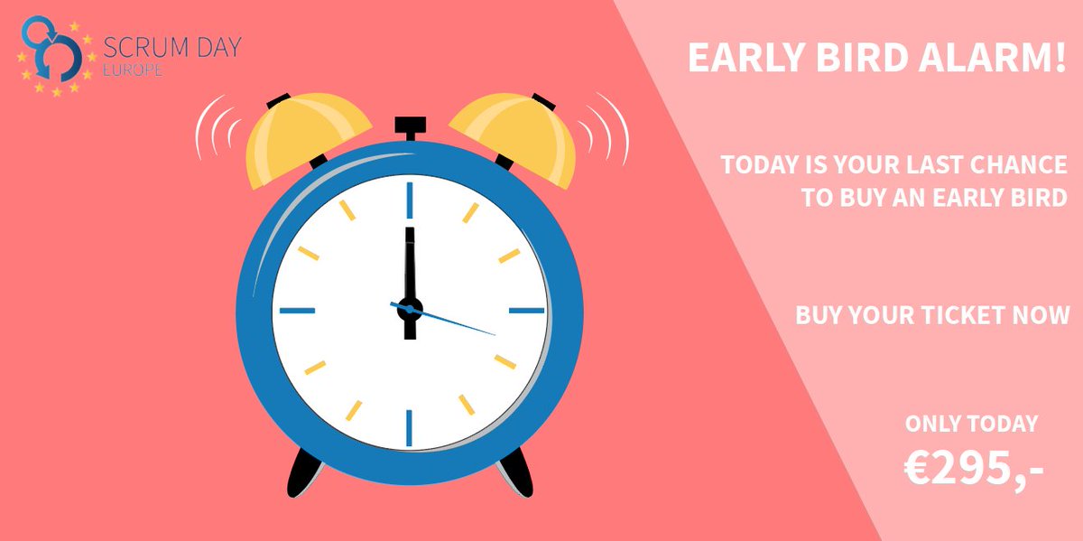Early Bird ticket Alarm! This is your last chance to buy an Early Bird ticket. Fly to the website and get your Early Bird Ticket: bit.ly/2G7Qjxk