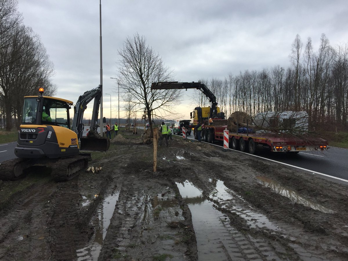FlevoWegen's tweet photo. #Waterlandseweg Bomen planten #Berdi #Flevoland @FlevoWegen https://t.co/lI1cXWnH1O