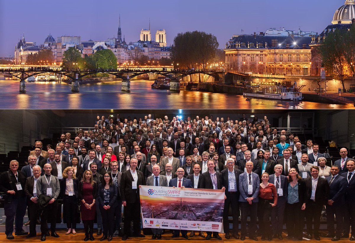 buildingSMARTIn's tweet photo. Almost 400 people gathered for four days to deliver openBIM solutions and standards to the World. Siemens, China Communications Construction Company and Royal HaskoningDHV were welcomed to the membership.  An entire industry is motivated to improve. More to follow. #bSIParis2018 https://t.co/0UQPSZFrxW