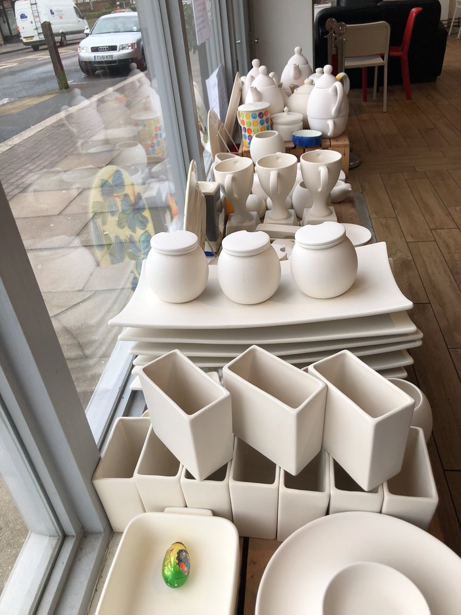 PotteryParade's tweet photo. We’re open today until 5pm for painting... will you find a hidden chocolate egg?! (We’re closed on Sunday but also open on Saturday and Monday from 9 -5) https://t.co/4QOgxBsSvH