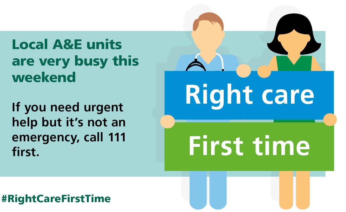 Local A&E services are very busy at the moment. Remember your urgent treatment options and get the #RightCareFirstTime bit.ly/2uemyDW