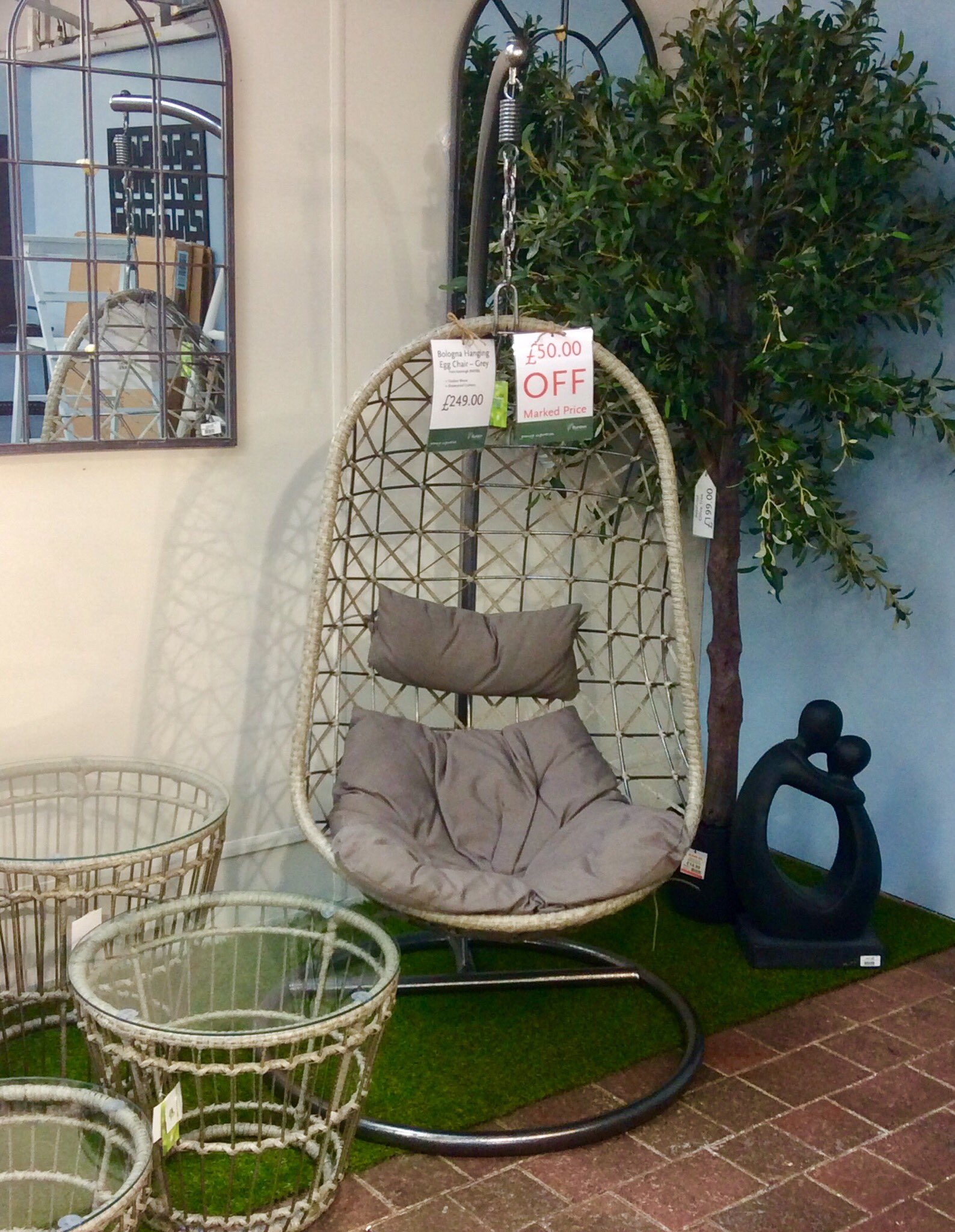 wicker hanging egg chair on Burston St Albans On Twitter 50 00 Off Our Bologna Hanging Egg Chairs Available In Grey Or Black Furniture Gardenfurniture Hangingeggchairs Kaemingk Burstongardencentre Https T Co N83ttcnq2w