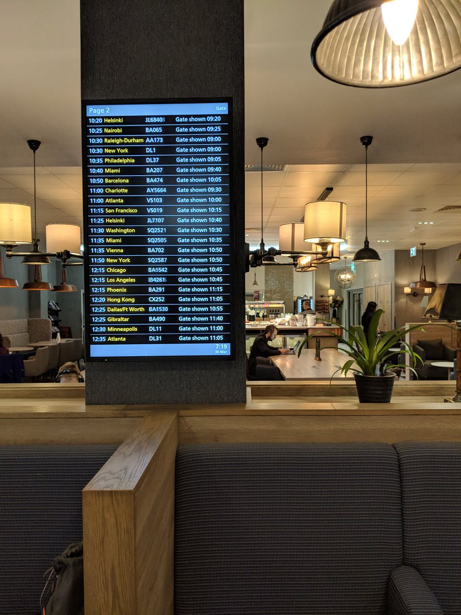 yokomeshiuk's tweet photo. Kicked off the #roadtriptowrestlemania in the Club Aspire Lounge at Heathrow this morning. 
Although now we're at on smallest @Delta plane all the way there 🙄
#startbetter https://t.co/qbFdgxtyl8