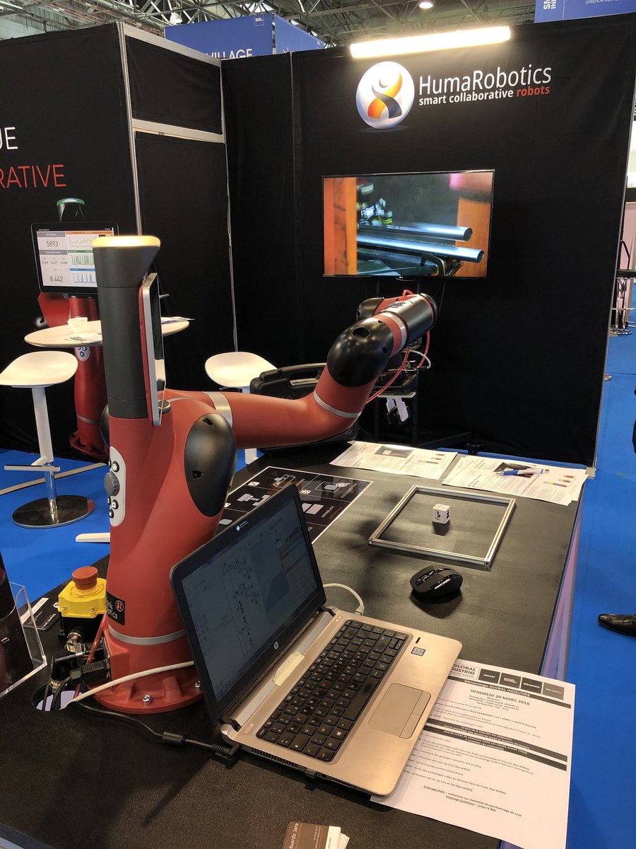 Trecento_Robot's tweet image. L’équipe d’@humarobotics, distributeur de solutions robotiques agiles et flexibles, nous a présenté les dernières innovations sur le célèbre robot collaboratif Sawyer #GIParis #RobotiqueCollaborative #Industrie4.0