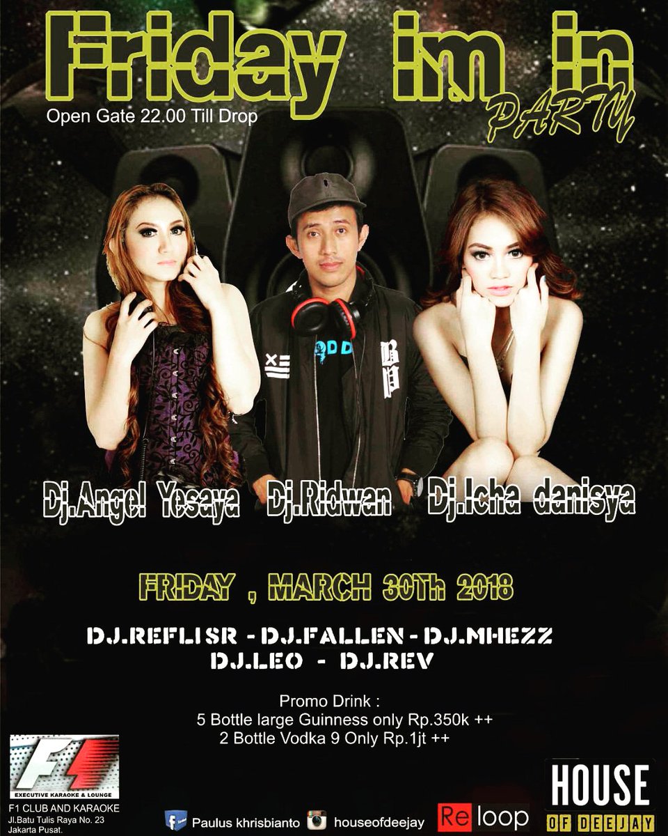 mridwans's tweet photo. Long weekend gak liburan?
Mending ke F1club GP Bar aja 😎
Dari pada dirumah doang bete liat status orang pada liburan 😝
#dj #houseofdeejay #reloopdjmanagement #gpbar #partytime #fridaynight #ridwanmurisy #djridwanmurisy https://t.co/uNmPQYXuol