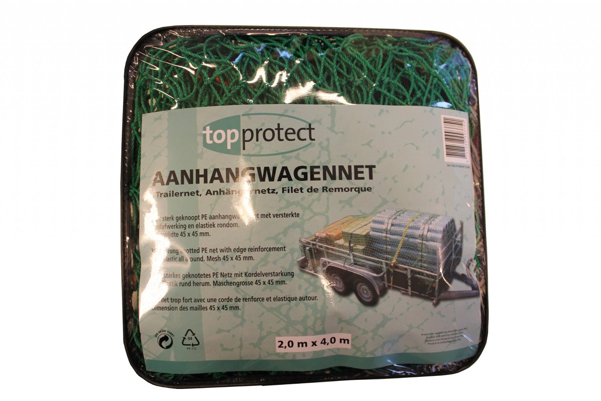 WorkNtools's tweet image. Zeer sterk geknoopt aanhangwagennet van loadlok. PE geknoopt metversterkte randafwerking en elastiek rondom. Maaswijdte 45 x 45 mm  p3e.nl/09LJ