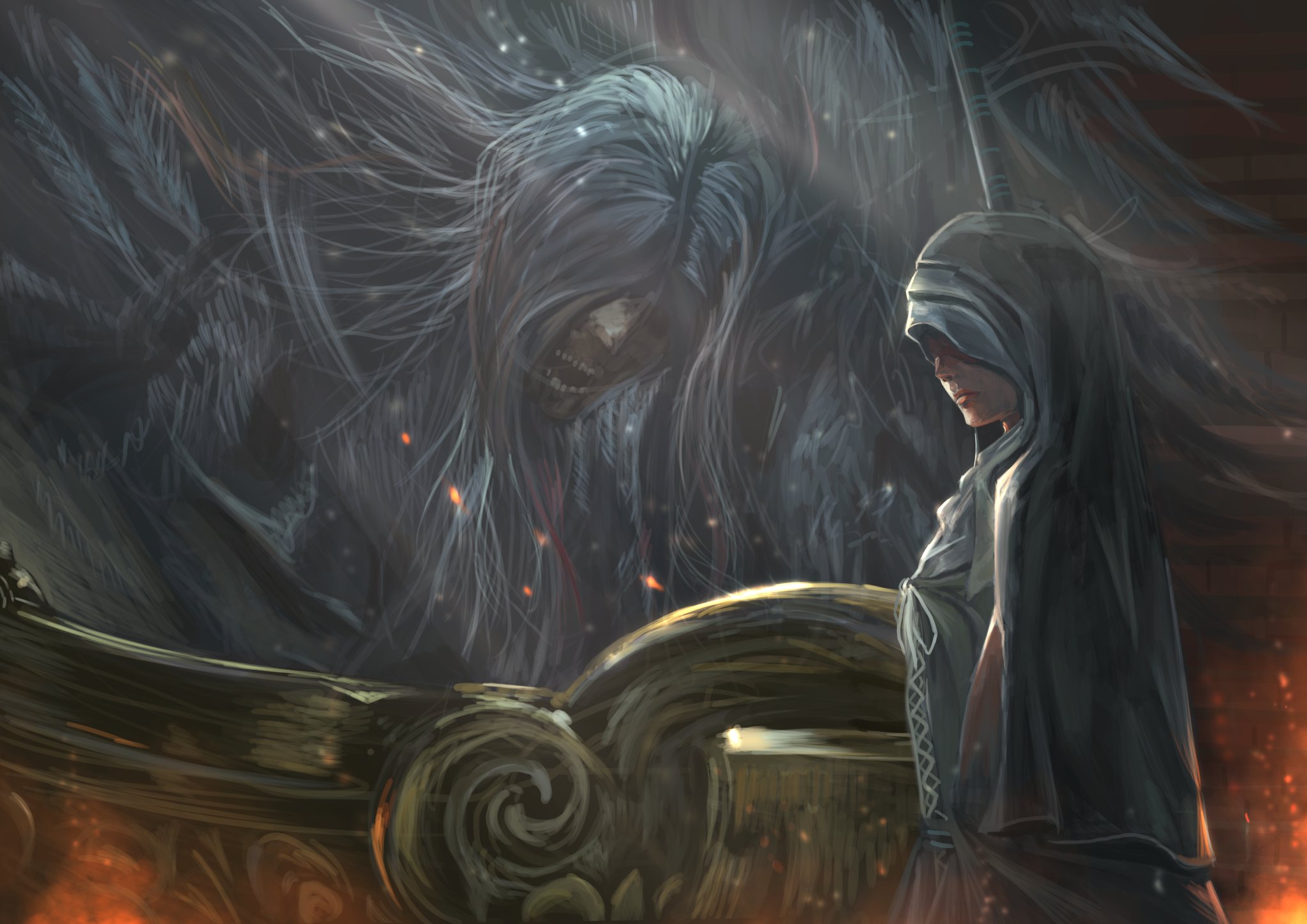 Twitter এ Shima46 Dark Soulsより 教父アリアンデルと修道婦フリーデ を描きました この組み合わせがかっこいいs Dark Souls T Co Vucki1ewcm ট ইট র