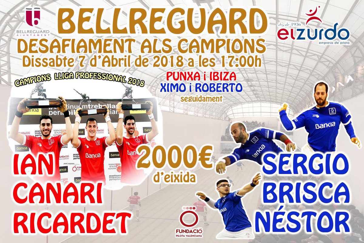 DESAFIAMENT al <a href="/ZurdoPilota/">El Zurdo Pilota</a> de <a href="/AjBellreguard/">Ajuntament de Bellreguard</a> 
#RaspallPro
<a href="/pilotaviu/">PilotaViu</a> <a href="/Frediesport/">Frediesport Pilota</a> <a href="/diariserpis/">Diari Serpis</a> <a href="/diariserpis/">Diari Serpis</a> <a href="/fedpival/">FedPilotaValenciana</a> <a href="/ElJocDelPoble/">El Joc Del Poble</a> <a href="/AjBellreguard/">Ajuntament de Bellreguard</a> <a href="/CESPIVA/">CESPIVA</a>