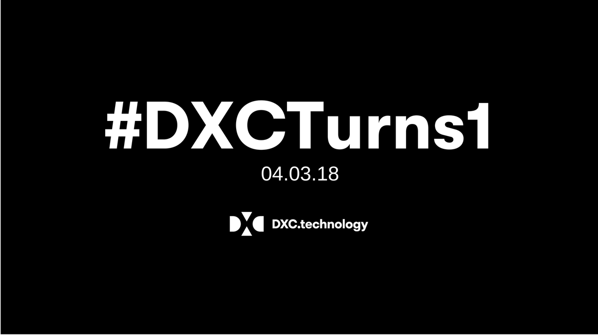DXCTechnology's tweet photo. We're turning 1! New, but not born yesterday. We are @DXCTechnology and we have a new vision for digital transformation: https://t.co/APbbvUVYEu. #DXCTurns1 https://t.co/HEn2jvC2At