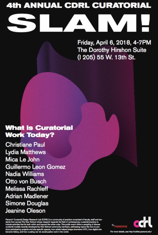 Parsons En Twitter Join Us For The 4th Annual Curatorial Design Research Lab S Curatorial Slam Next Friday April 6 4 7pm In The Dorothy Hirshon Suite T Co Fzhqvk5m5f Parsonsadht T Co Pyqqvzwhds