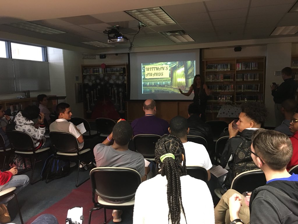 MBK Library hosting Ms. Witman’s Awards event to recognize her students’ video productions.