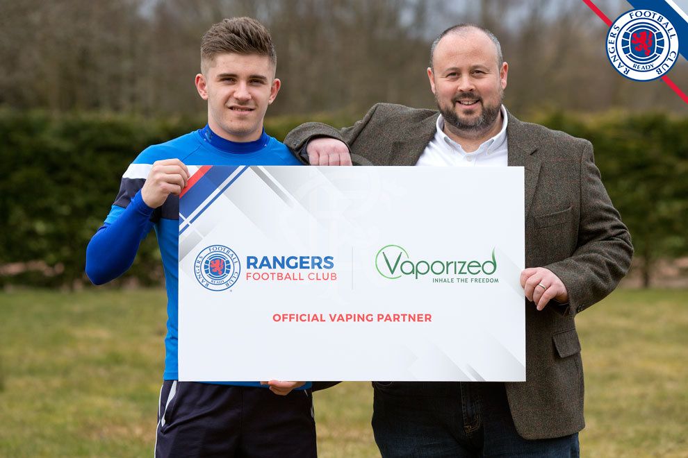 RangersFC's tweet photo. 📝 #RangersFC has announced a partnership with Scottish e-cigarette retailer Vaporized for the coming season.
➡️ Learn More: https://t.co/pvuIpK0rT5 https://t.co/OnPzE8AOpu