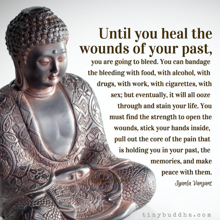 Until you heal the wounds of your past, you are going to bleed... You must find the strength to open the wounds, stick your hands inside, pull out the core of the pain that is holding you in your past, the memories, and make peace with them." ~Iyanla Vanzant