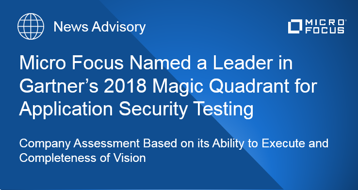 OpenTextSec's tweet photo. #MicroFocus Named a Leader in #Gartner’s 2018 Magic Quadrant for Application #Security Testing: https://t.co/T3XyRb6Z3M #FortifyFriday #AppSec @Gartner_inc https://t.co/MkOOjUdDxQ