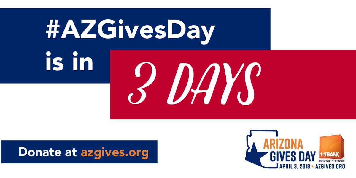 We can't believe it — #AZGivesDay is just three days away. If you have any questions, send us a tweet or check out our Donor FAQ: azgives.org/donors