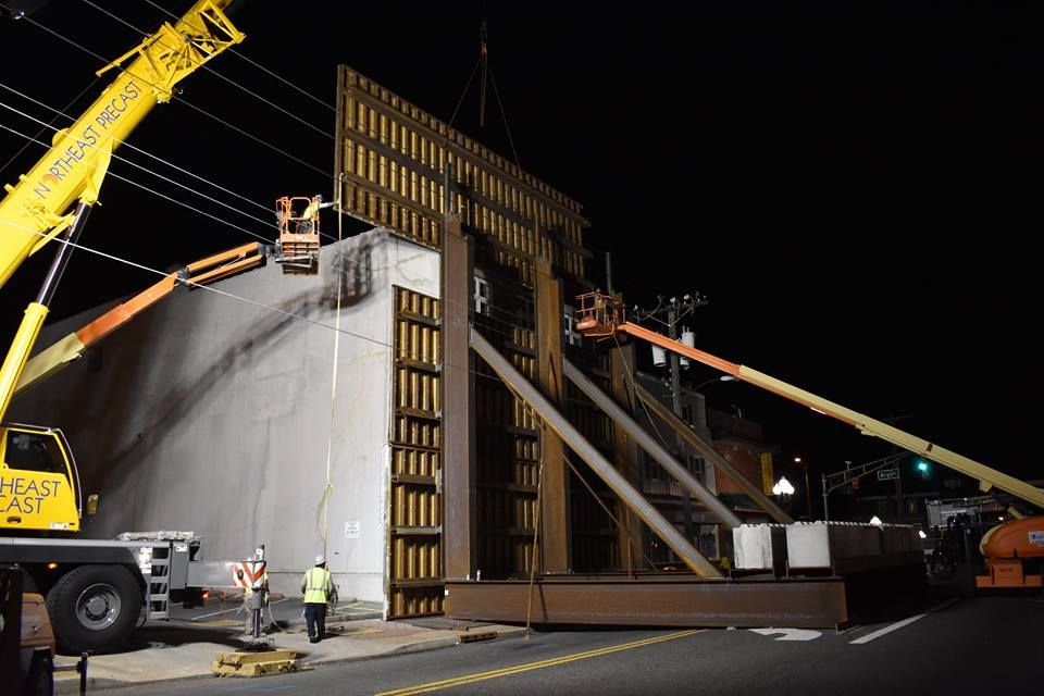 Last night we were up late "Saving Main Street" in Millville, NJ. We are preparing the site so the unstable building can be demolished. #SavingMainStreet #SteelFabrication