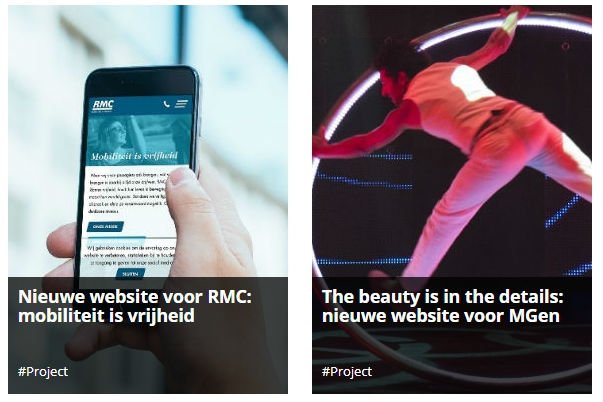 De gloednieuwe websites van <a href="/MGenlive/">MGen | Marketing Gen</a> en <a href="/RMCBV/">RMC</a> zijn niet alleen door ons ontwikkeld, onze copywriter voorzag de sites ook van rake en kraakheldere teksten. Je leest er meer over in de projectomschrijvingen: j.mp/2Go5sXA