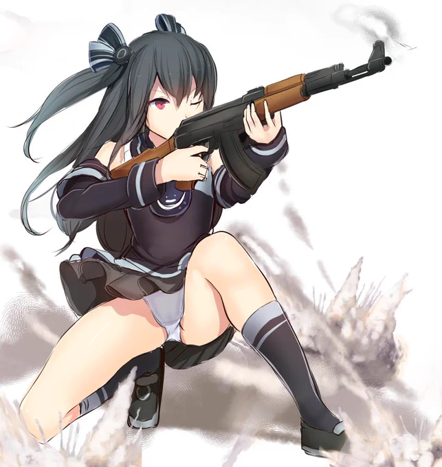 ライフルを構えるユニらくがき 