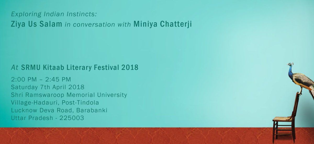indianinstincts's tweet photo. Friends in Lucknow, @miniya Chatterji will be at the Lucknow Lit Fest in a Q&amp;A with Ziya Us Salam about her new book Indian Instincts: Essays on Freedom and Justice in India. Please come by! 
Session title 'Exploring Indian Instincts': 2pm on 7 April at SRMU Campus, Lucknow https://t.co/GBch1uxW7Y