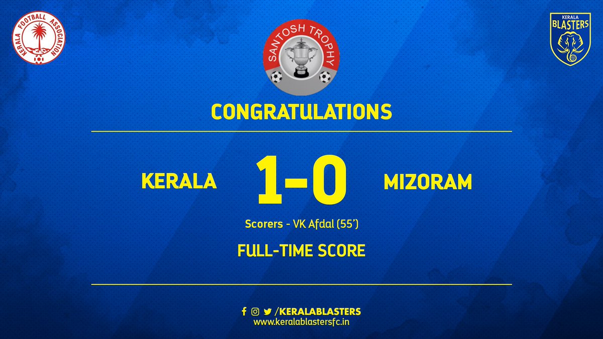 KeralaBlasters's tweet photo. A win over Mizoram in the semifinal of the Santosh Trophy has setup a mouthwatering final against West Bengal on Sunday.
#KeralaBlasters #SantoshTrophy https://t.co/KSZnDqZnFI