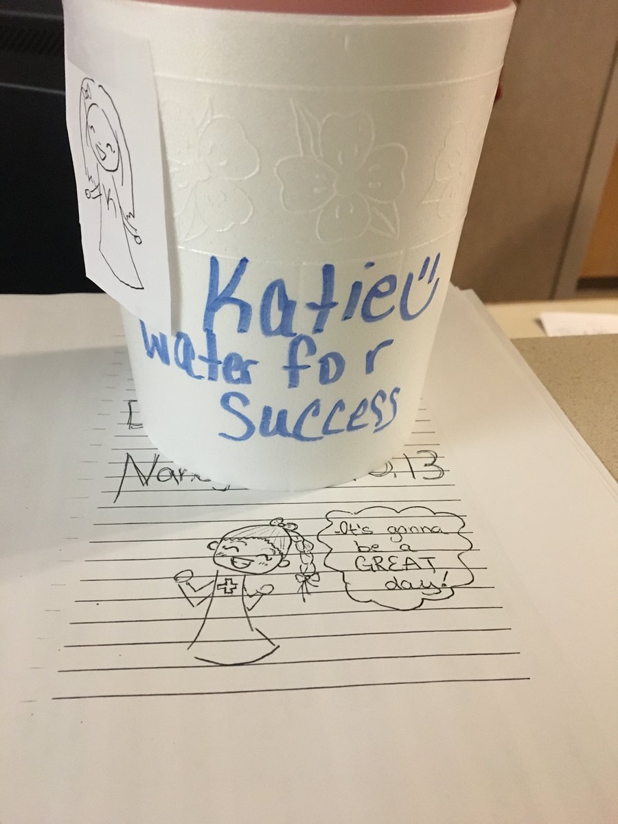 Our Night Shift Oncology Nurses are setting up Day Shift for success with healthy water and a positive quote to get their day started.  I love the teamwork!
#IUHealthNursesRock @IUHealthECR #HighFiveFriday