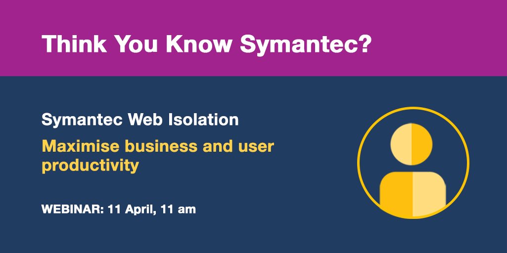 EXN_UK's tweet image. #ThinkYouKnowSymantec webinar series: join our #webisolation webinar on the 11th April &amp;amp; discover the commercial opportunity for your business &amp;amp; the end user solution benefits. bit.ly/2pLogtw