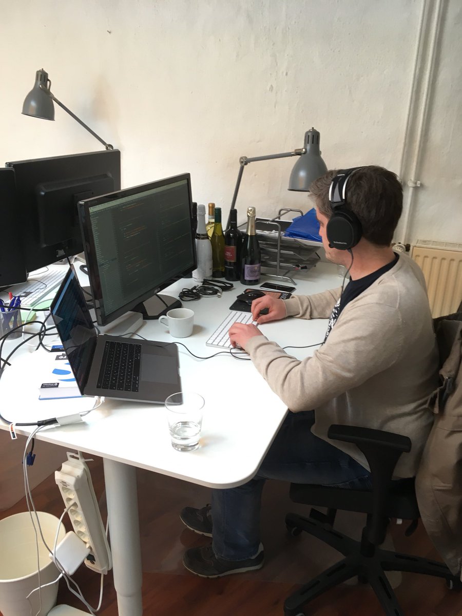 SniperSister's tweet photo. @joomla Automated Testing codesprint with @rdeutz @yveshoppe @puneet_kala @Rheinsurfen @MIT5O5 and Mr. Zero24 at the @djumla office - good fun and good progress being made! https://t.co/Vi6YV6raS8