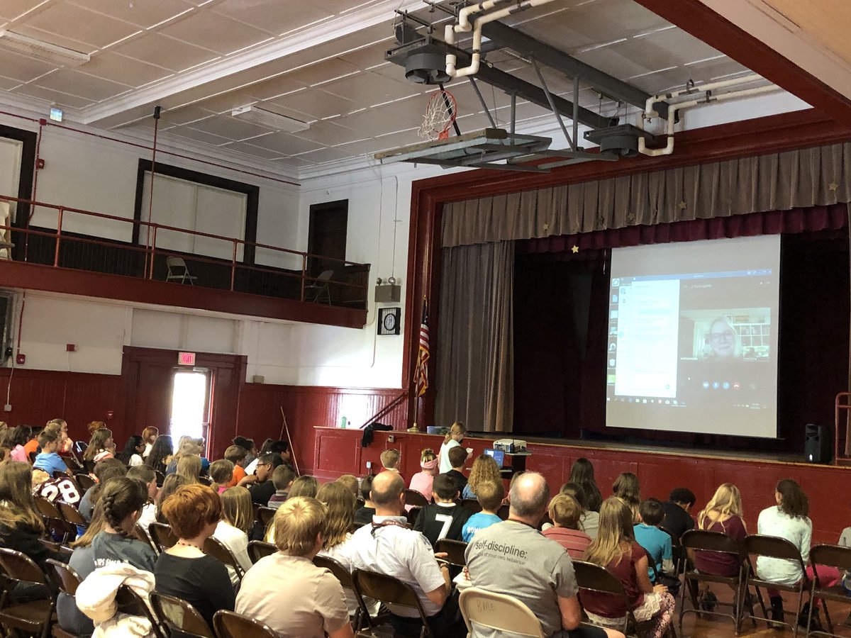 SpringTeresa's tweet photo. Black Mountain Elem. students meet author Sarah Weeks for a great time of Q&amp;A. @AuthorWeeks #BCS @SpringTeresa @BuncombeSchools https://t.co/UgvR3bOSMl