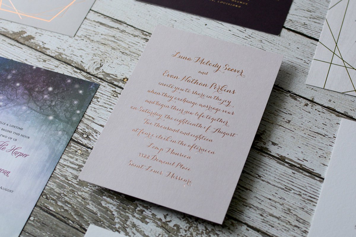 Rose gold foil stamping on lilac just may be our new fave. Get it for up to 40% off during our Spring Event > ow.ly/CZjt30j6Dou