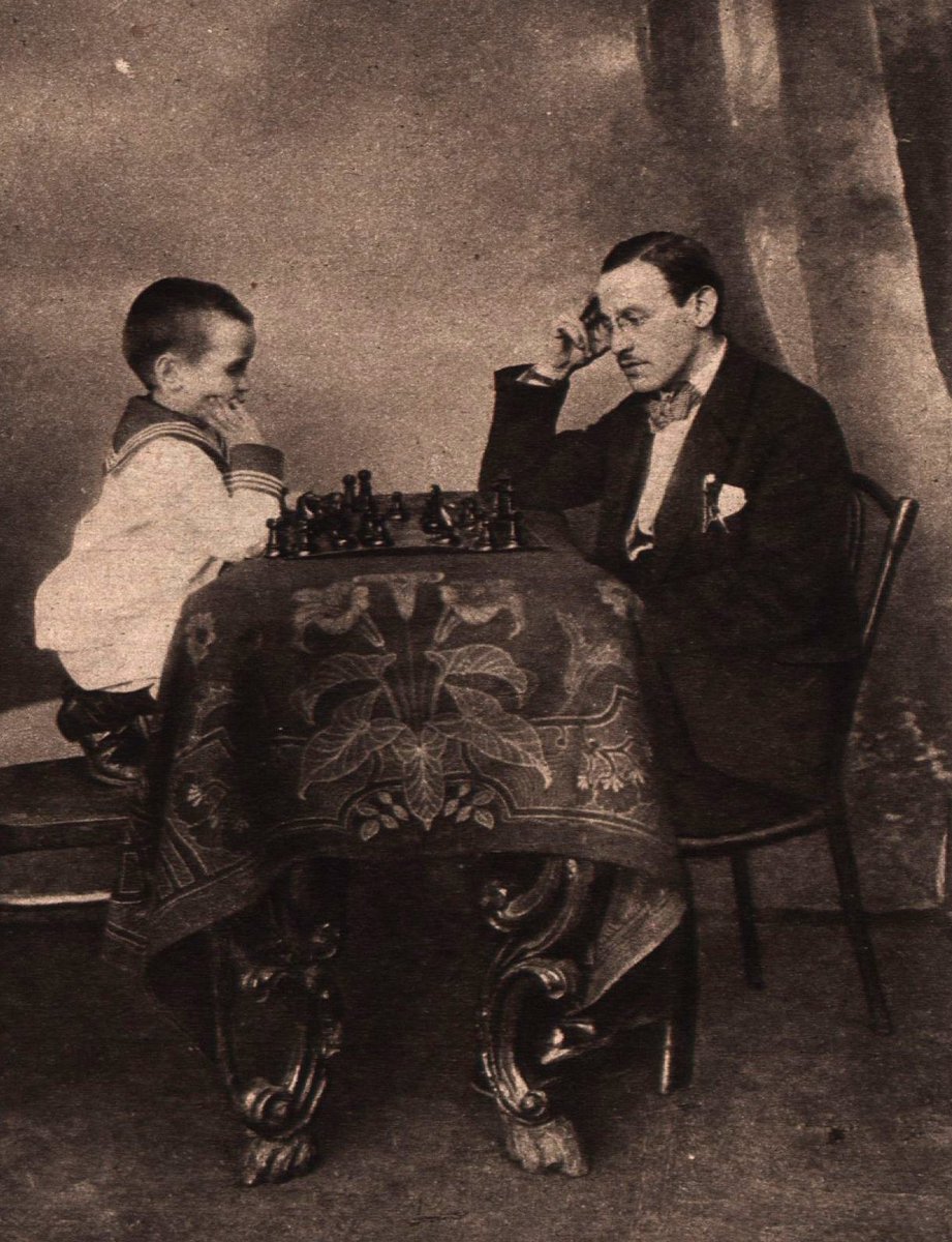 Chess Marginalia On Twitter 5 Year Old Samuel Reshevsky Playing An Unknown Opponent Source Das Interessante Blatt 13 September 1917 Chess