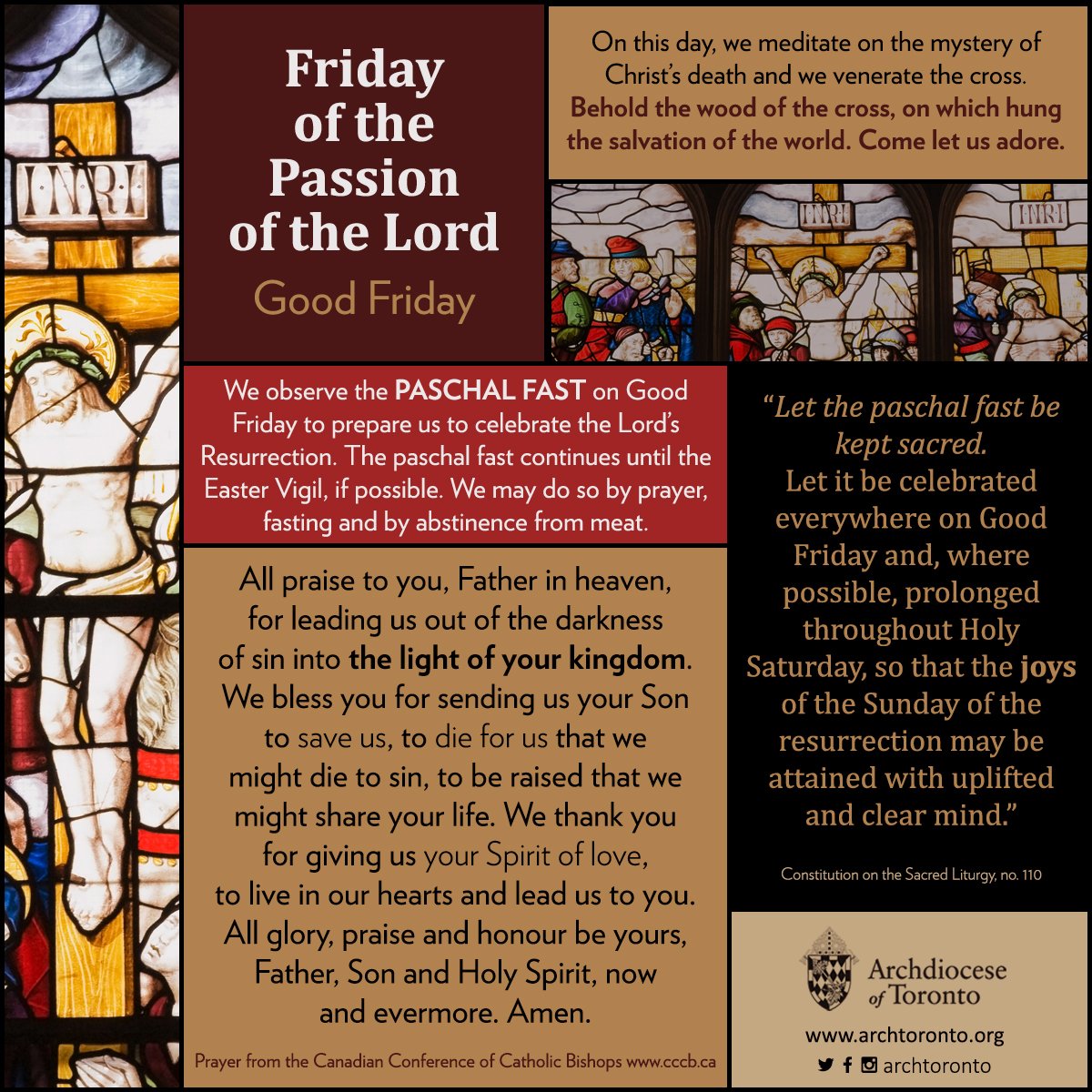 archtoronto's tweet photo. Infographic: Friday of the Passion of the Lord - Good Friday https://t.co/1PuU144Gsv #goodfriday #holyweekTO https://t.co/4AQyXDN3my