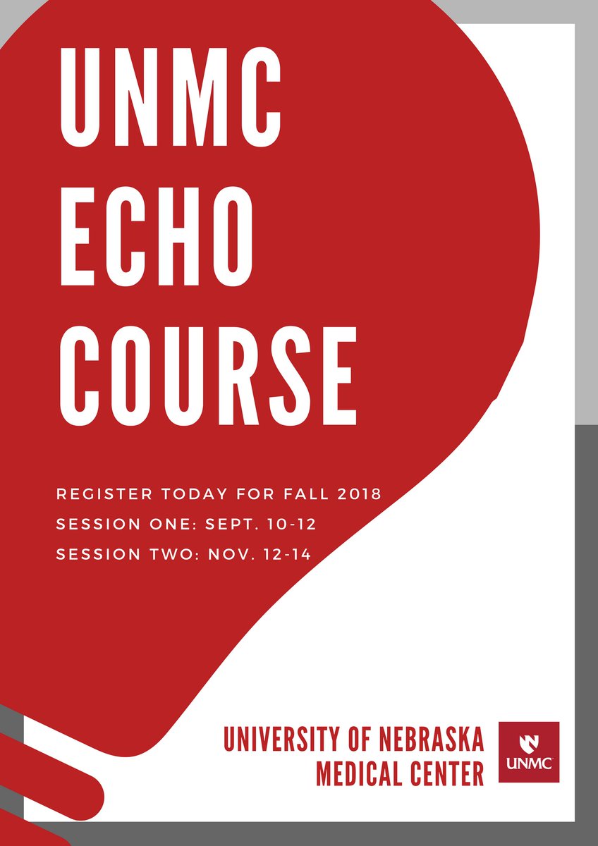 UNMCEcho's tweet photo. Register today for the Fall 2018 UNMC Echocardiography course. 

For more information, visit https://t.co/V1N0rJCOgv

#UNMCEcho #UNMC #anesthesiology #echocardiography https://t.co/JPKEgjH624