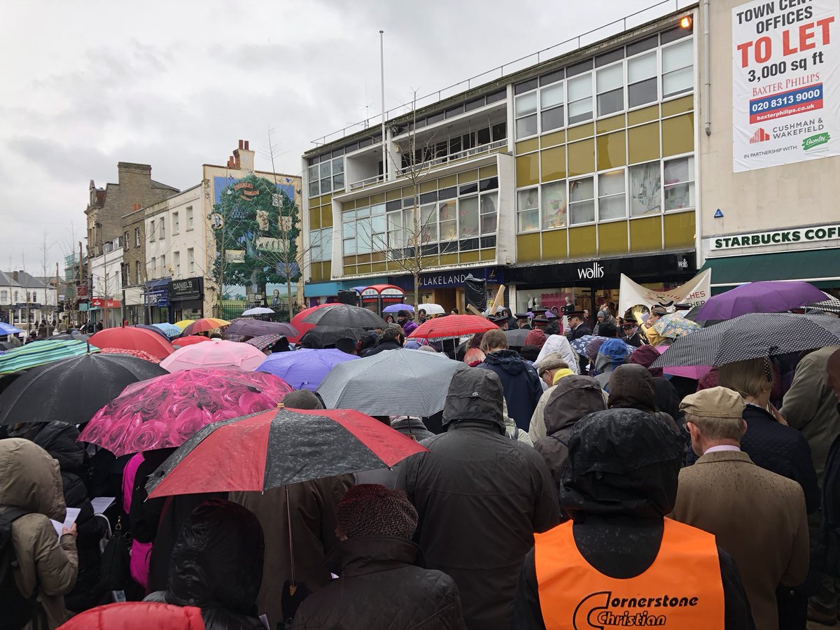 BromleySA's tweet photo. Bromley SA band took part, alongside the other churches of central Bromley in the annual #GoodFriday March of Witness. The message of Good Friday was preached, but, oh!, the weather! We were all drenched! Grace and good humour carried the day! #marchofwetness 🙂
#holyweek https://t.co/7fmdAxN56h
