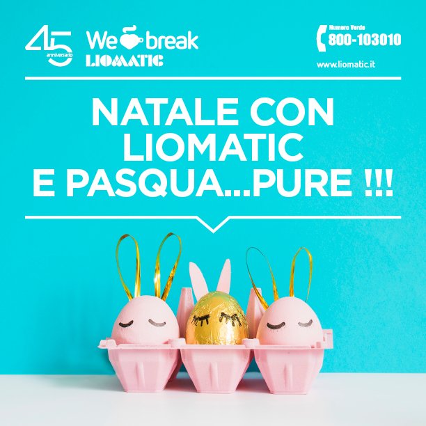 Liomatic's tweet photo. Liomatic augura a tutti voi una Pasqua ricca di gioia e...golosità! 
#welovebreak #pasqua2018 https://t.co/x0BDaRGp2W