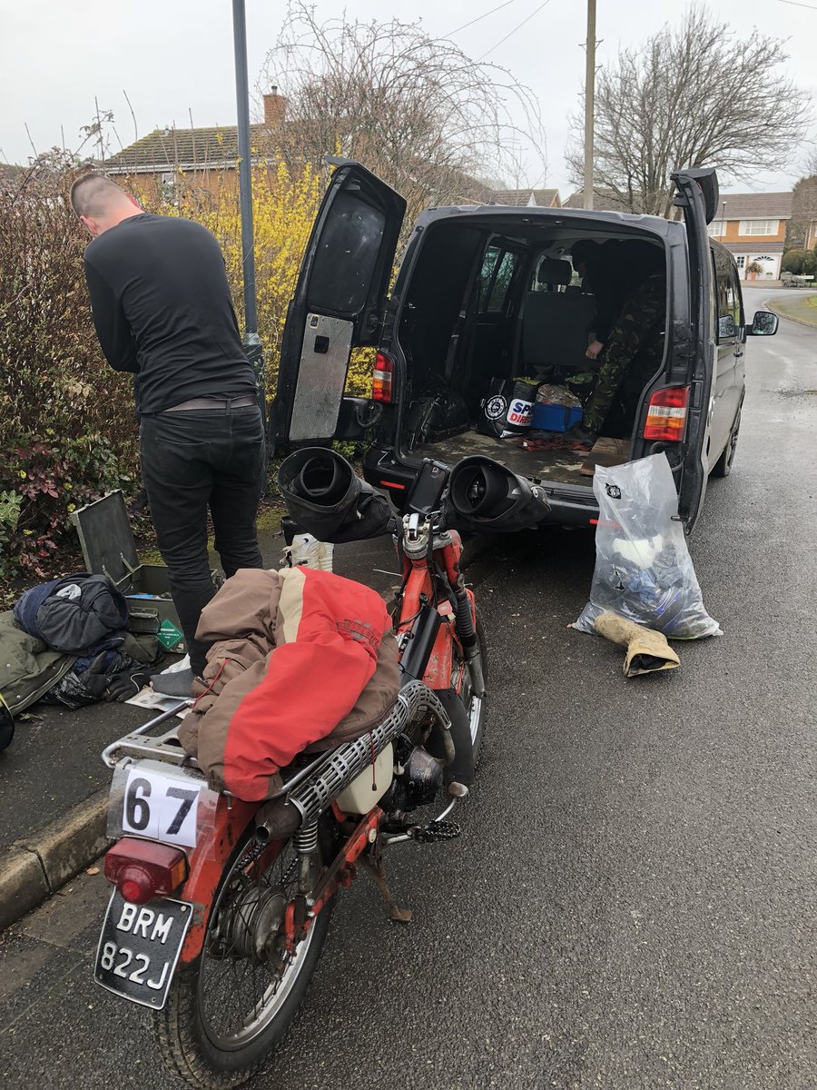 StepthroughCrew's tweet image. Getting ready to leave for lands end trial 2018. #trials #rain @MCCTrials  @cpclassics