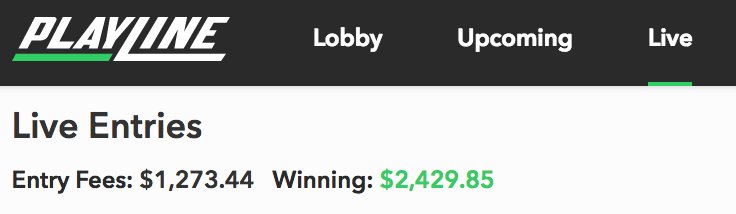 DFSpai's tweet photo. Absolutely crushed on @PlayLine last night! Listen folks - we play to win the game. Instead of sitting on your bankroll, put it to work, and things like this happen. ALL. THE. TIME. #LifeOfPai #PlayLineArmy #Play2WinTheGame https://t.co/pnUafZSQfh