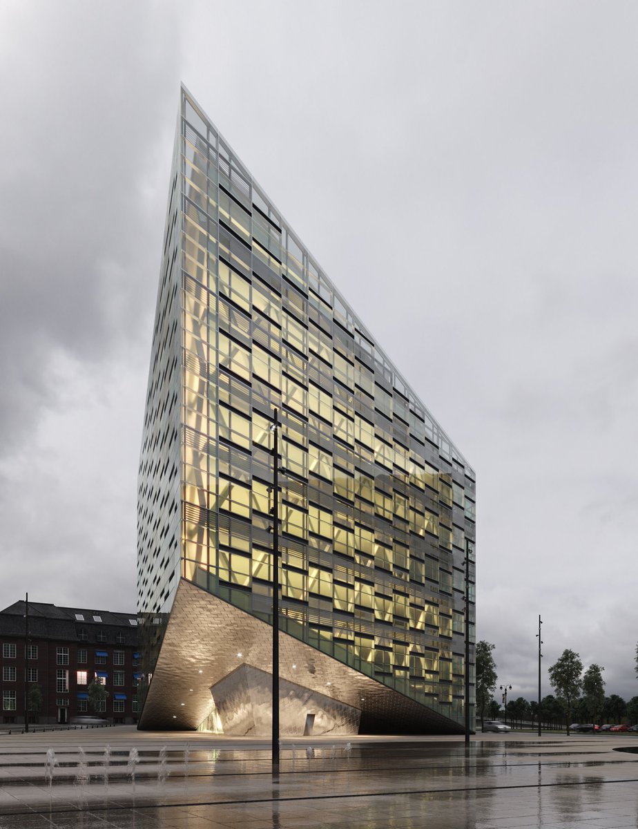 CoronaRenderer's tweet photo. Anton Kalambet (archantonk on the forums) shared their project "The Crystal", a building in Copenhagen by Schmidt Hammer Lassen Architects: https://t.co/5ESnXXsJZj https://t.co/yxyZtRJZXo