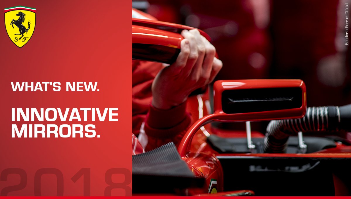 The mirrors of the SF71H feature a slot which helps improve the airflow around the car.