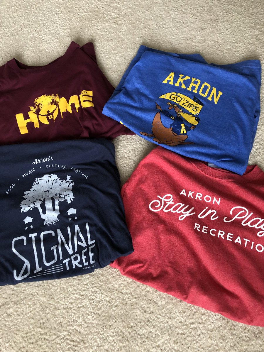 Hardest decision of today, which of these #Akron shirts to wear. Happy #330ShirtDay