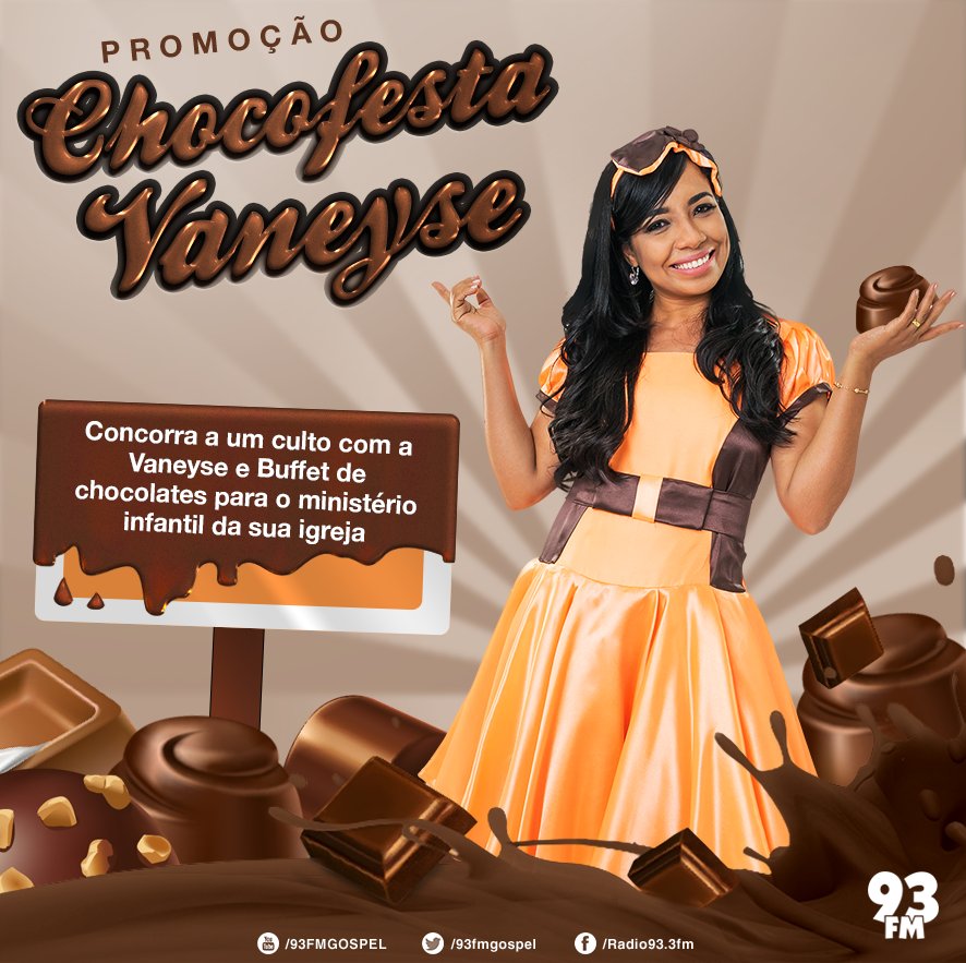 93FmGospel's tweet photo. #Promoção
Que tal levar a @vaneysecantora para cantar em um culto infantil da sua igreja e ainda faturar um buffet de chocolate para até 200 crianças. Participe!! O sorteio será neste sábado, no programa #Clubinho93. Saiba mais em: https://t.co/GEja7SirAg https://t.co/zrq3bCste5