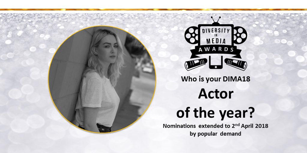 Congratulations Jamie, you've been nominated for the Diversity in  Media Actor of the Year Award 2018. Nominations for #DIMA18 close on Monday 2nd April 2018 diversityinmediaawards.com @MsJamieClayton #jamieclayton