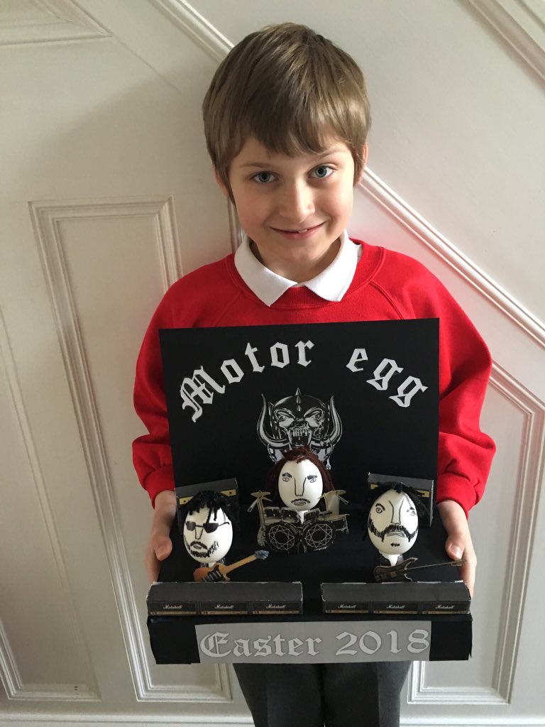 Proud of my boys Easter display at school🤘🏻🎸😎#Easter #lemmy #motorhead #Marshallamps #Metal #Rickenbacker #proud #Easter2018