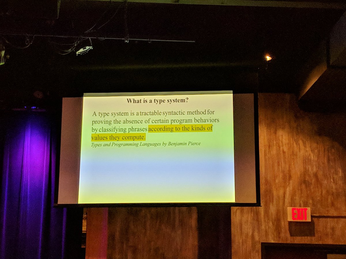 kylewelch's tweet image. Getting deeper into type sysyems with Emily at #LambdaSquared