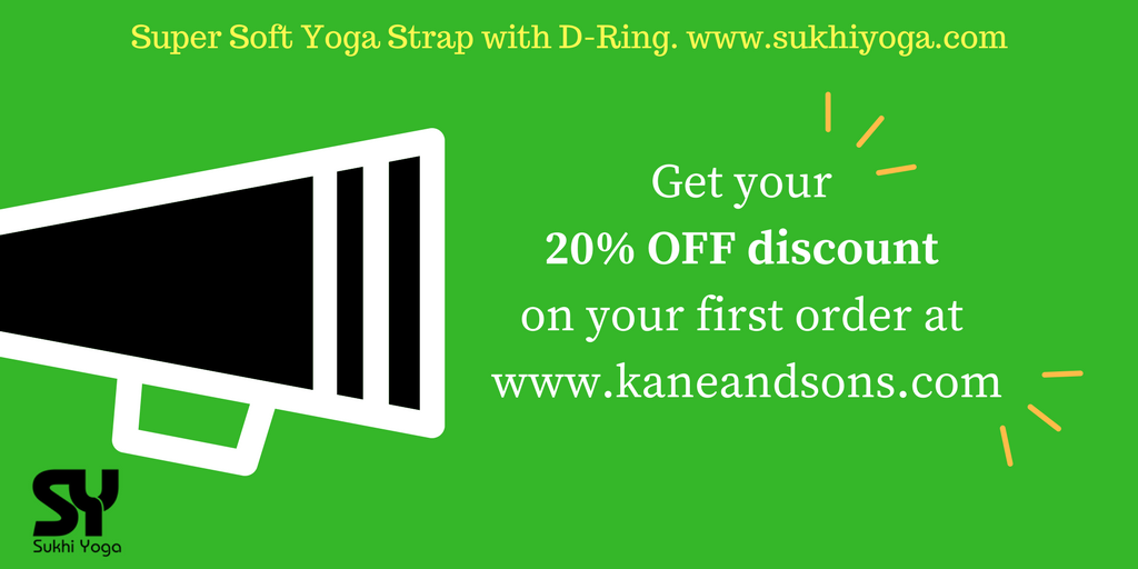 Sukhi Yoga Super Soft Yoga Strap with D-Ring 