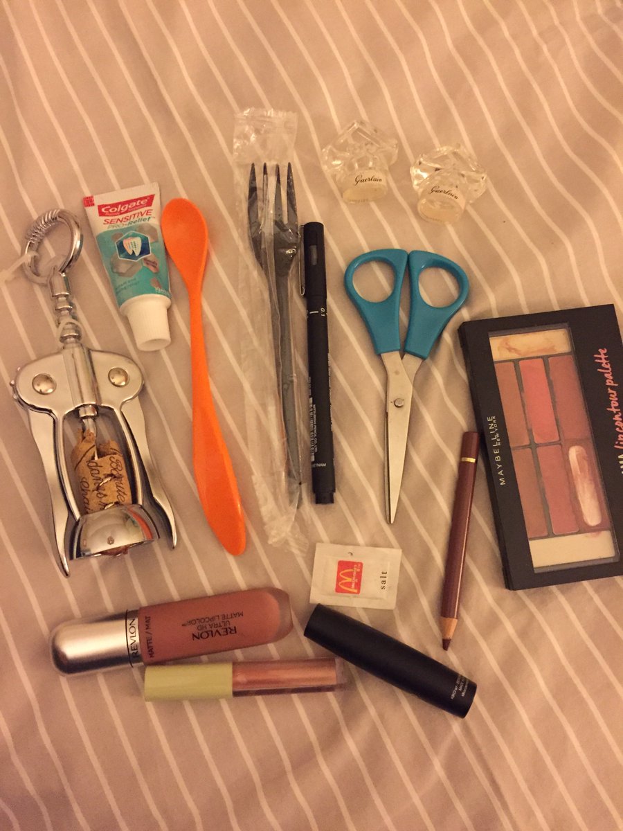 When you search the length and breadth of Llandudno looking for a 0.05 fine liner only to discover you had one in your bag all along...and a corkscrew, a plastic fork, a baby spoon, 2 perfume bottle lids plus much more!